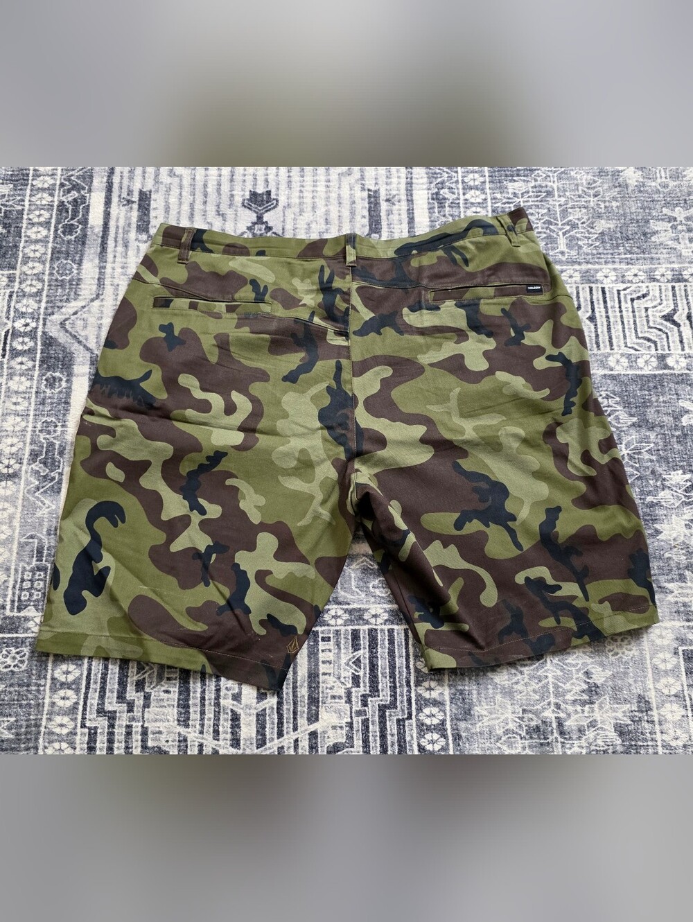 Volcom Men's Vmonty 22" Stretch Chino Shorts Green Combo Camouflage Size 42 rare - Picture 4 of 7